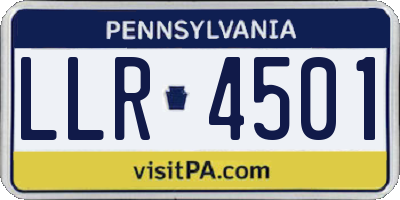 PA license plate LLR4501