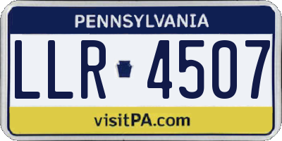 PA license plate LLR4507