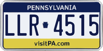PA license plate LLR4515