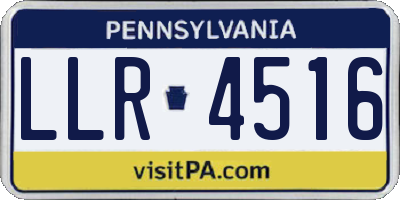PA license plate LLR4516