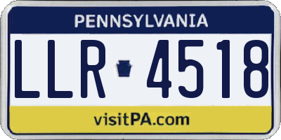 PA license plate LLR4518