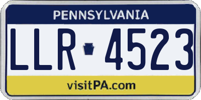 PA license plate LLR4523