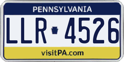 PA license plate LLR4526