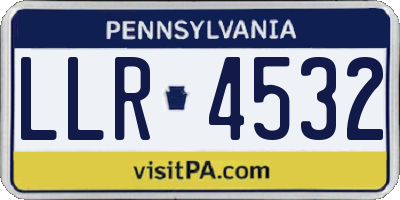 PA license plate LLR4532