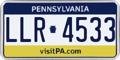 PA license plate LLR4533