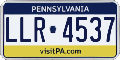 PA license plate LLR4537
