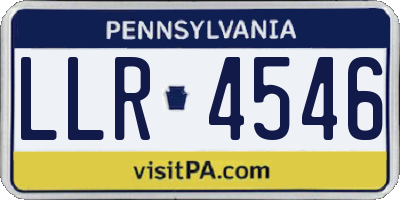 PA license plate LLR4546