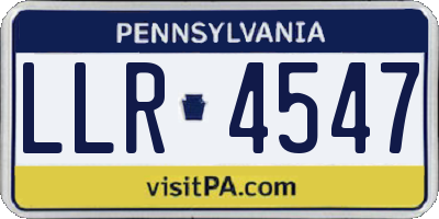 PA license plate LLR4547