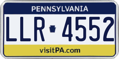 PA license plate LLR4552
