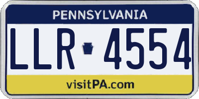 PA license plate LLR4554