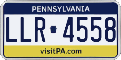 PA license plate LLR4558