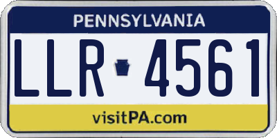 PA license plate LLR4561
