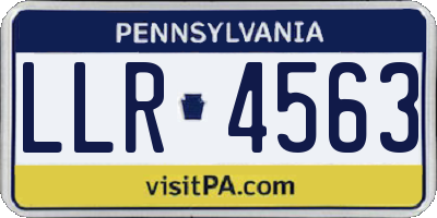 PA license plate LLR4563
