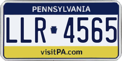PA license plate LLR4565
