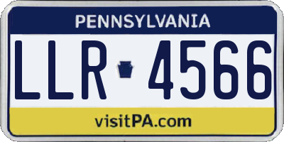 PA license plate LLR4566