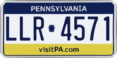 PA license plate LLR4571
