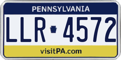 PA license plate LLR4572