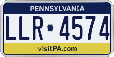 PA license plate LLR4574