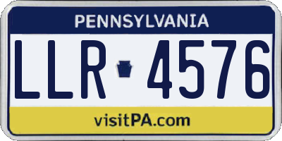 PA license plate LLR4576