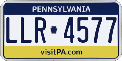 PA license plate LLR4577
