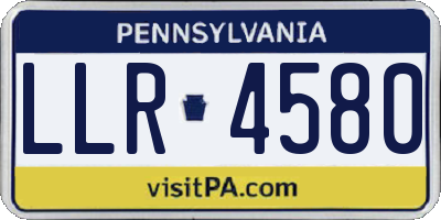 PA license plate LLR4580