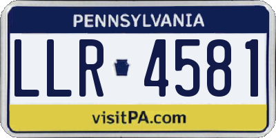 PA license plate LLR4581
