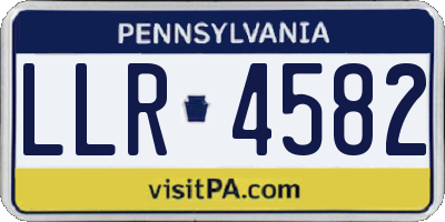 PA license plate LLR4582