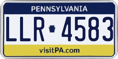 PA license plate LLR4583