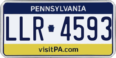 PA license plate LLR4593