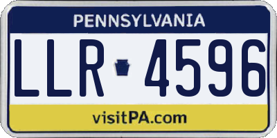 PA license plate LLR4596