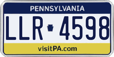 PA license plate LLR4598