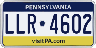 PA license plate LLR4602