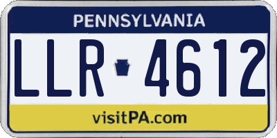 PA license plate LLR4612