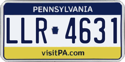 PA license plate LLR4631