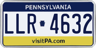 PA license plate LLR4632