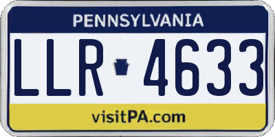 PA license plate LLR4633