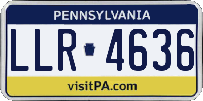 PA license plate LLR4636