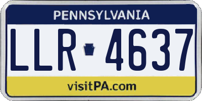 PA license plate LLR4637