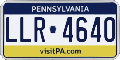 PA license plate LLR4640