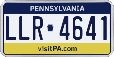 PA license plate LLR4641