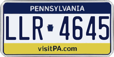 PA license plate LLR4645
