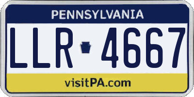 PA license plate LLR4667