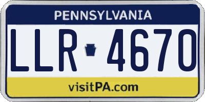 PA license plate LLR4670