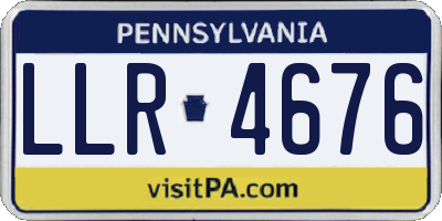 PA license plate LLR4676