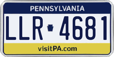 PA license plate LLR4681