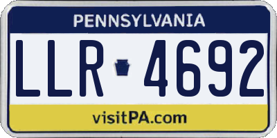 PA license plate LLR4692