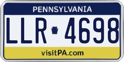 PA license plate LLR4698