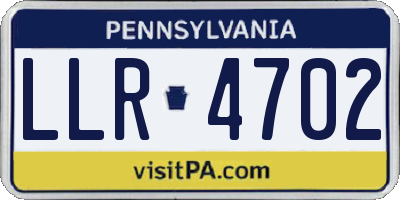 PA license plate LLR4702