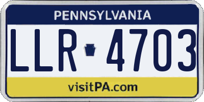 PA license plate LLR4703