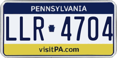 PA license plate LLR4704